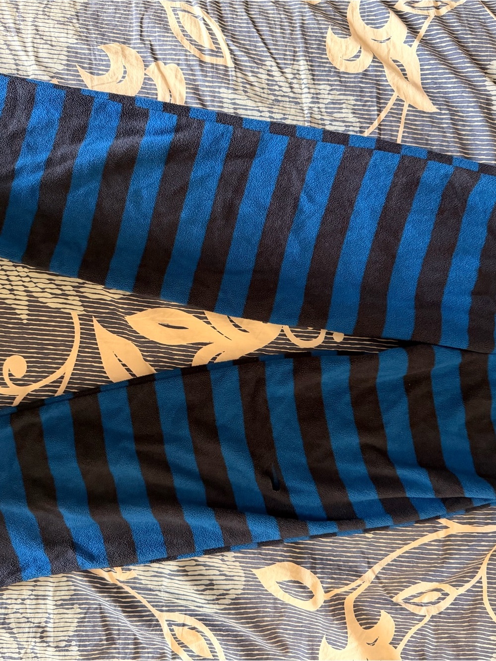 Blue and Black Striped Kids Leggings